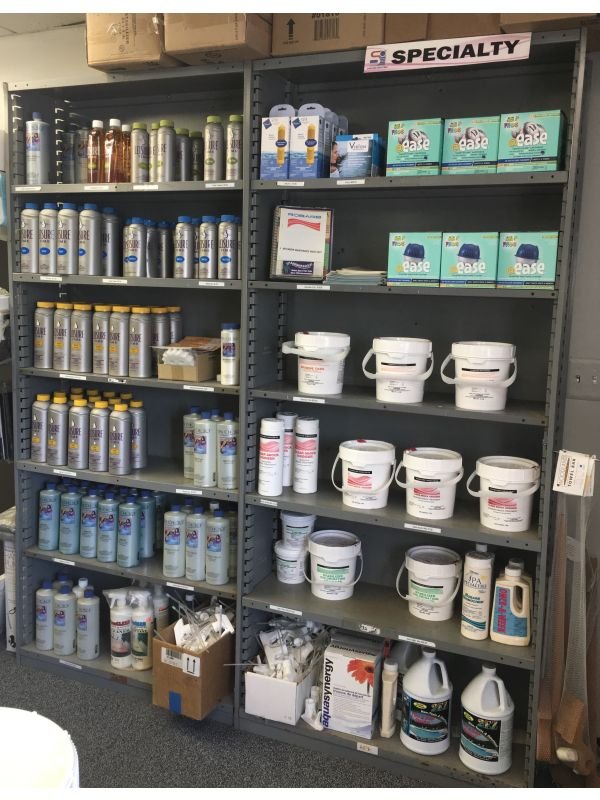 Spa and pool products at the Island Pool & Spa store