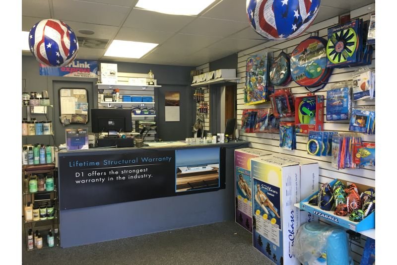 The service desk at Island Pool & Spa in Englewood, NJ